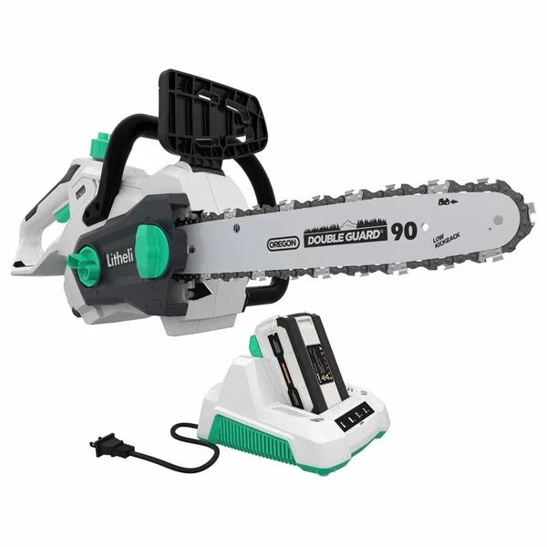 Litheli 40V Cordless Chainsaw 14 Inches with Brushless Motor, 2.5Ah Battery and Charger