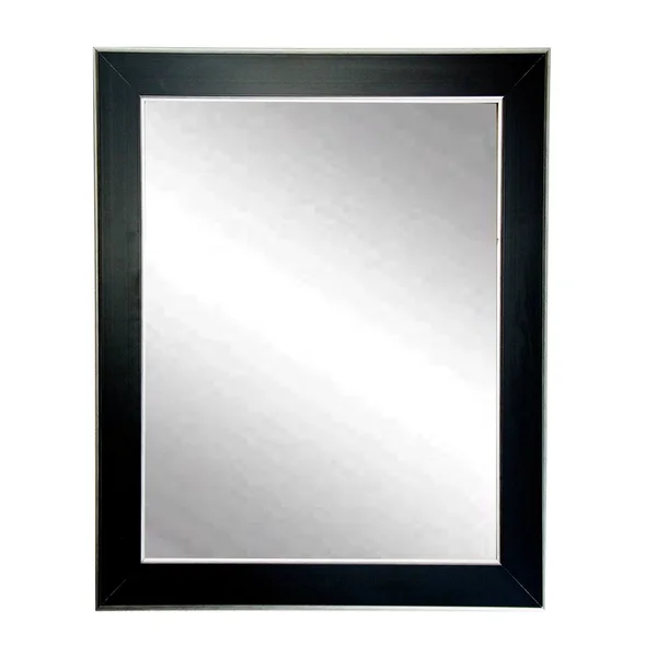 BrandtWorks Silver Accent Black Wall Mirror 32x22 x 36x22