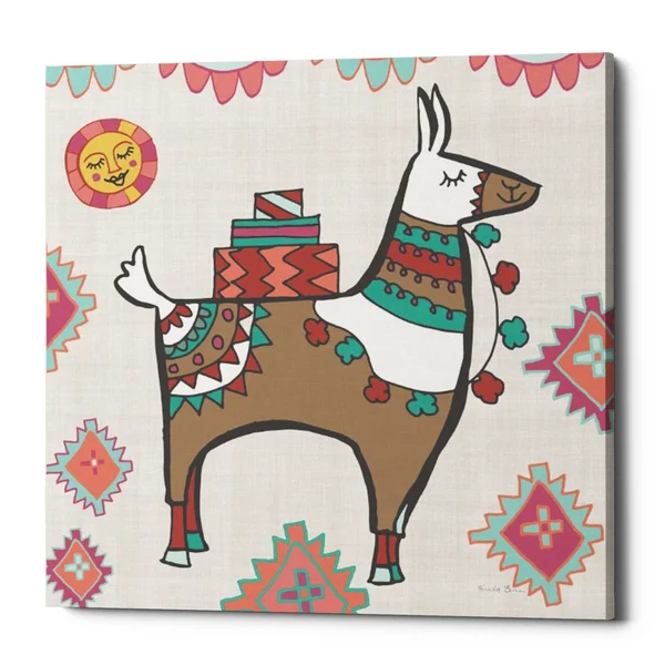 Epic Graffiti Playful Llamas I by Farida Zaman, Giclee Canvas Wall Art, 12x22X12x22 37x22 x 37x22