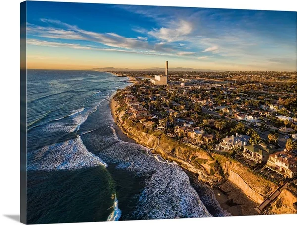 Carlsbad Shores and The Power Plant, Canvas Wall Art, 40x30, Great Big Canvas