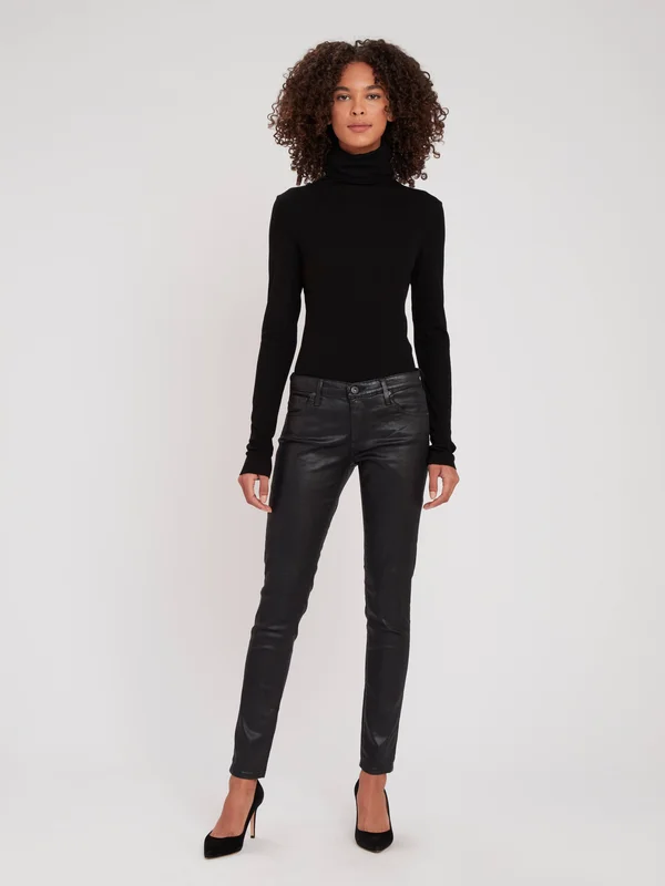 Women's Ag Leatherette Legging Ankle in Super Black