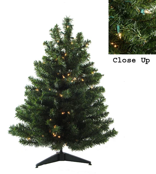3& Pre-Lit Canadian Pine Artificial Christmas Tree - Clear Lights
