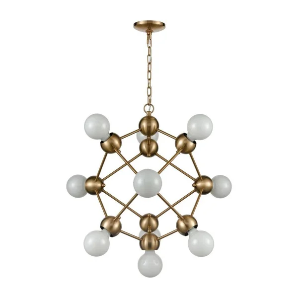 6-Light Metal Shade Chandelier in Oil Rubbed Bronze - Antique Brass Finish - Luxe-Glam Style, Gold