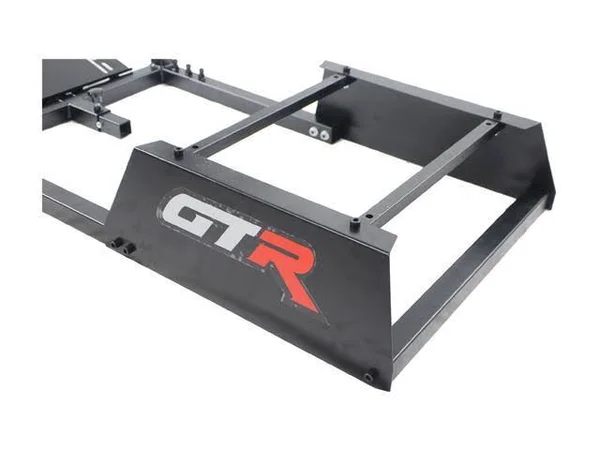 GTR Simulator GTAF-BLK-S105LBKRD - GTA-F Model (Black) Triple or Single Monitor Stand with Black/Red Adjustable Leatherette Seat