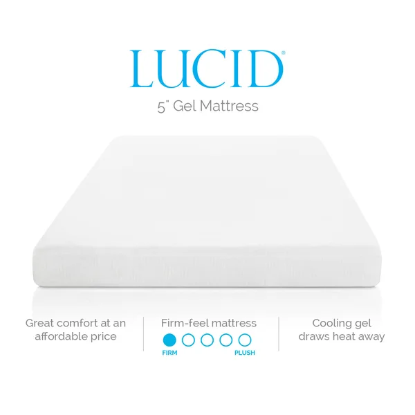 Lucid 5 inch Gel Memory Foam Mattress - California King