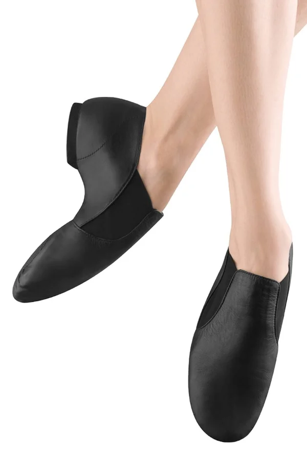 Bloch Elasta Bootie Slip on Jazz Shoes - Black