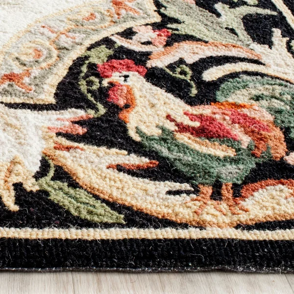 Safavieh Chelsea HK48K 2&9x22 x 4&9x22 Ivory, Black Area Rug