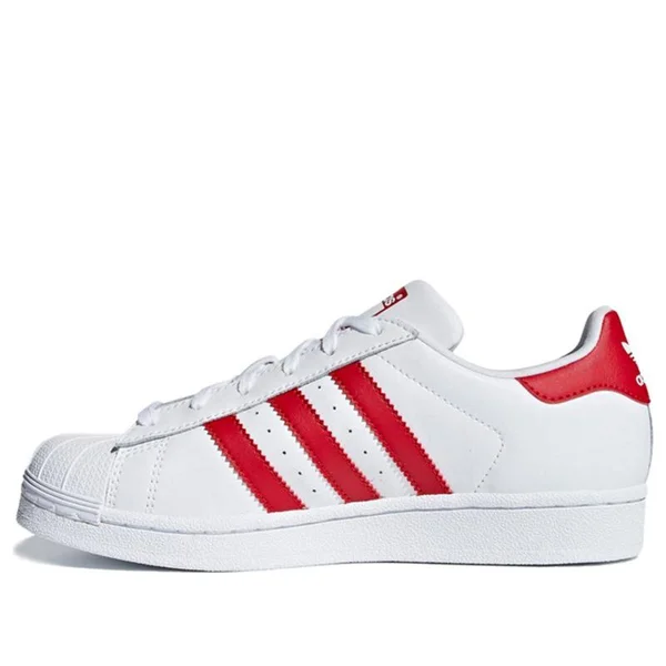 Adidas Originals White & Red Superstar Trainers