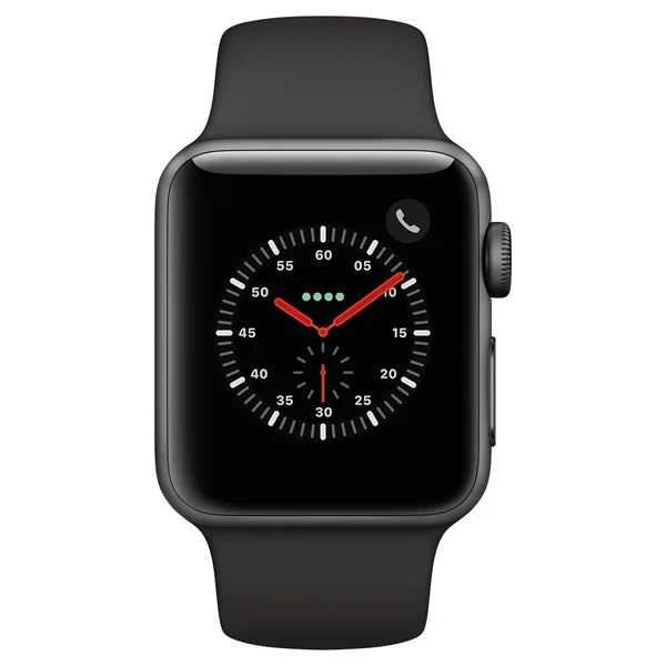 Apple Watch Series 3 - 38mm - GPS + Cellular - Space Gray Aluminum Case - Gray Sport Band