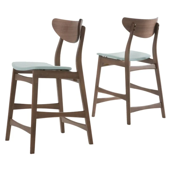 Christopher Knight Home 24x22 Gavin Counter Stool - Walnut/Mint - 2 count