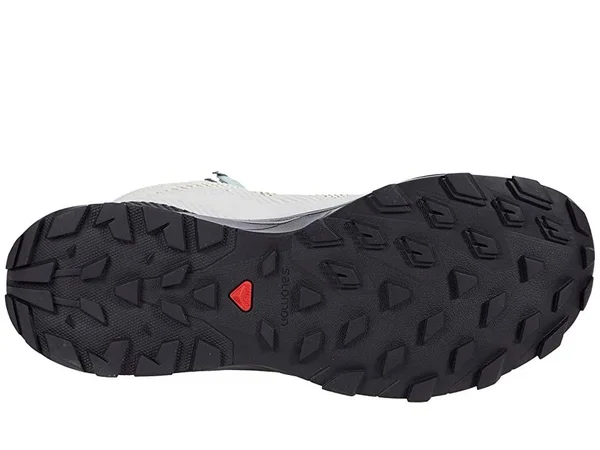 Salomon Women's Outline Mid GTX Shoe - 12 - Lunar Rock - Black, Pastel Turquoise