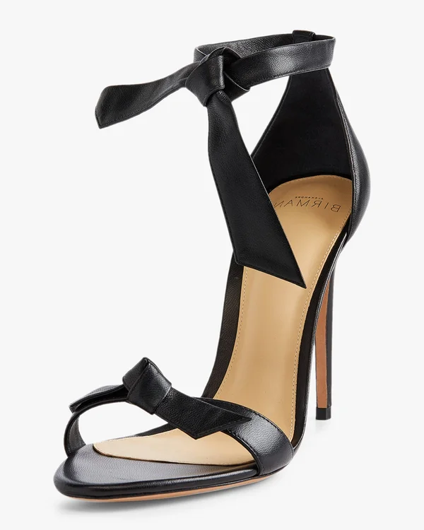 Alexandre Birman Clarita Knotted Leather Sandal, White