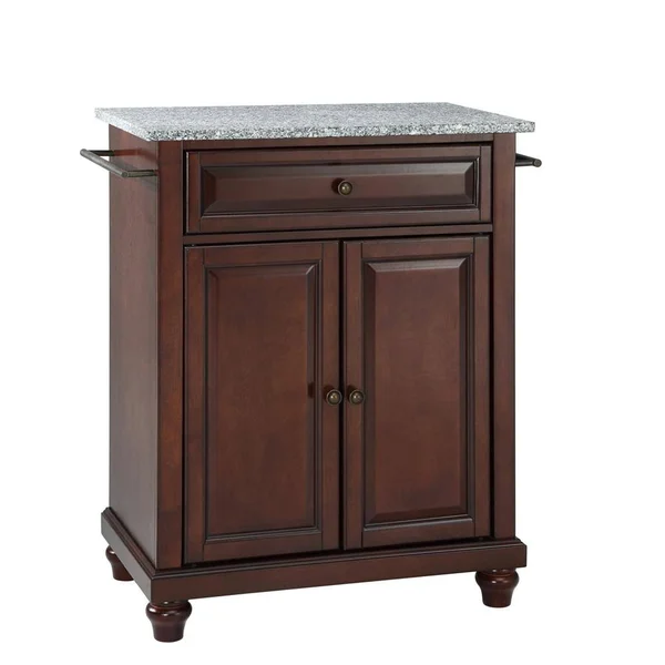 Cambridge Solid Granite Top Portable Kitchen Island - Vintage Mahogany - Crosley