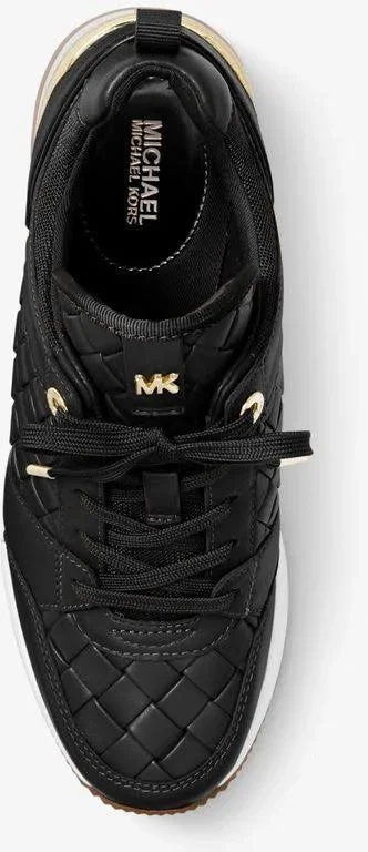 Michael Kors Georgie Woven Leather Trainer - Black - Low-top Sneakers
