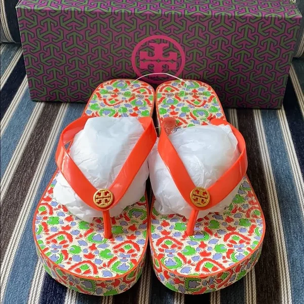 Tory Burch Women's Cutout Wedge Flip Flops