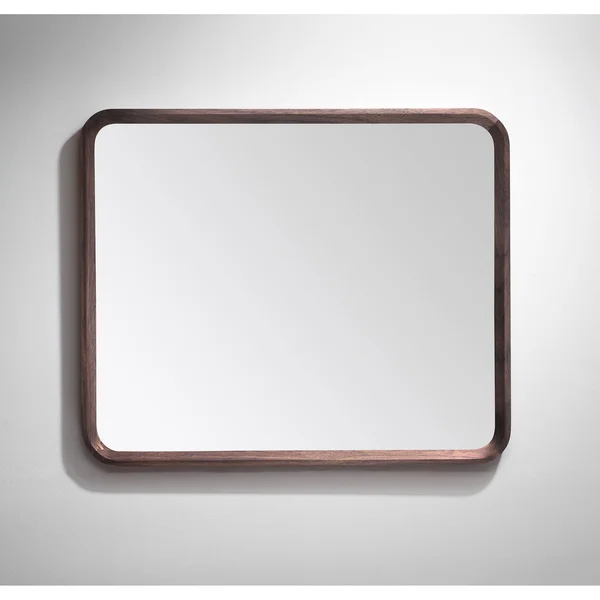 Bathroom Mirror Vela 36x22 Modern Style - Dark Walnut