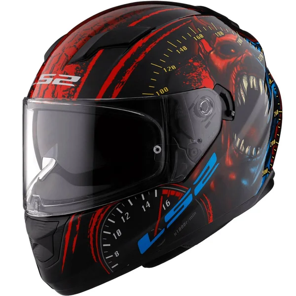 LS2 FF328 Stream Speed Demon Full Face Helmet, Size: XL, Black