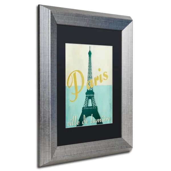 Trademark Fine Art Paris City of Light Canvas Art by Color Bakery Black Matte - Silver Frame, Size: 11 x 14