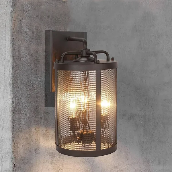 3 Light Outdoor Wall Lantern in Bronze Finish