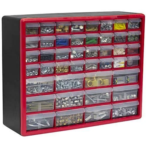 Akro-Mils 44 Drawer 10144REDBLK - Plastic Parts Storage Hardware and Craft Cabine