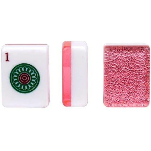 American Mahjong (Mah Jongg, Mahjongg) 166 Tiles All-in-One Racks, Pushers Set - Pink Sparkles with Pink Aluminum Case