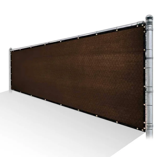 ColourTree 8 ft. x 152 ft. Brown Privacy Fence Screen Mesh Cover Screen with Reinforced Grommets for Garden Fence (Custom Size)