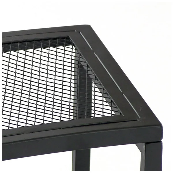 Sunnydaze Black Mesh Patio Fire Pit Bench, 23 x 16 inch - 2 Benches