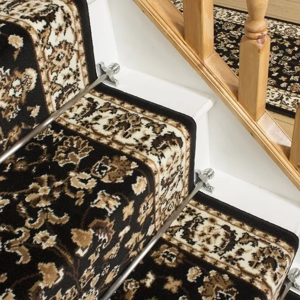 runrug USA Persian Black Stair Carpet Runner Length: 10 foot, WIDT