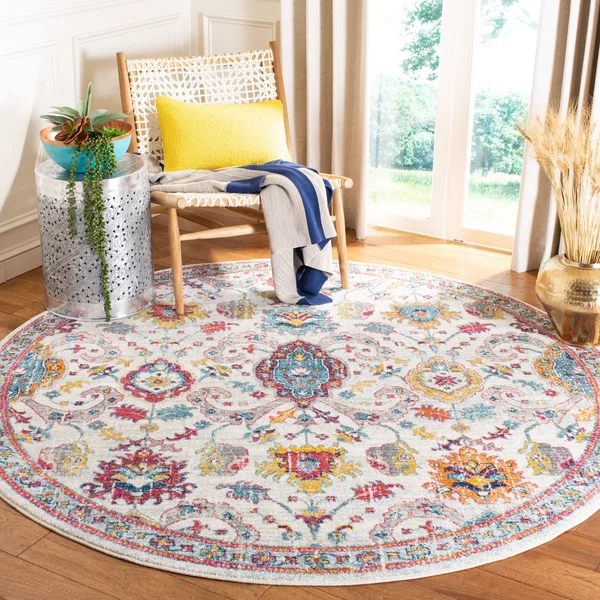 Safavieh Evoke EVK255B 6&7x22 x 6&7x22 Round Cream, Orange Area Rug