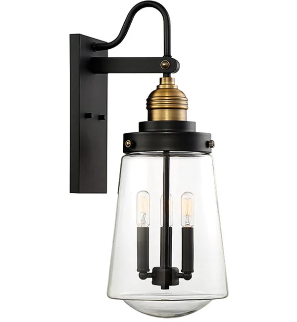 Macauley Vintage Black 3-Light Wall Lantern, Savoy House