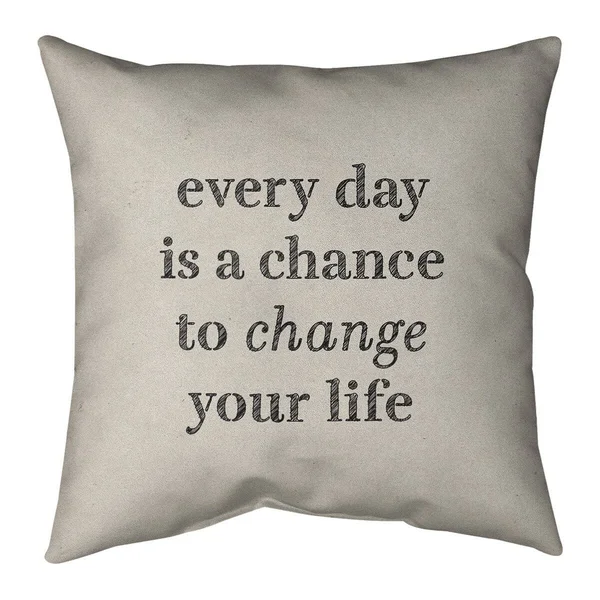 Quotes Handwritten Change Your Life Quote Pillow-Faux Suede - 20 x 20 - Square - Zipper Closure - Large - Removable Cover - Acce