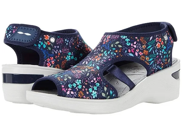 Bzees Dream Women's Sandals Floral Navy : 9 M