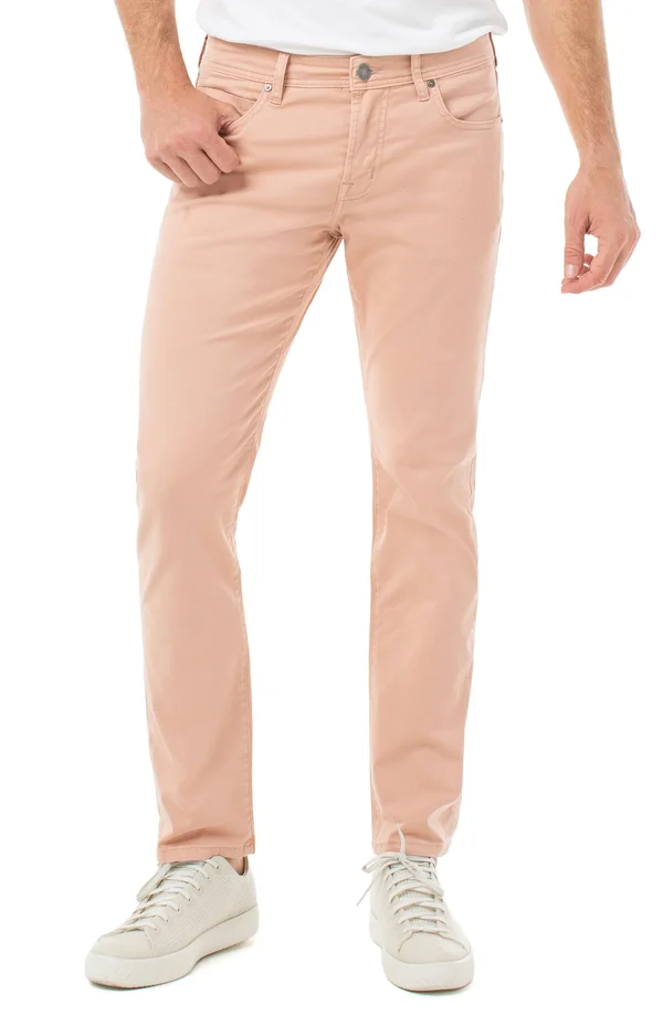Liverpool Men's Kingston Modern Slim Straight Peached Colored Twill Jeans in Lagoon - Cotton, Size 36/34
