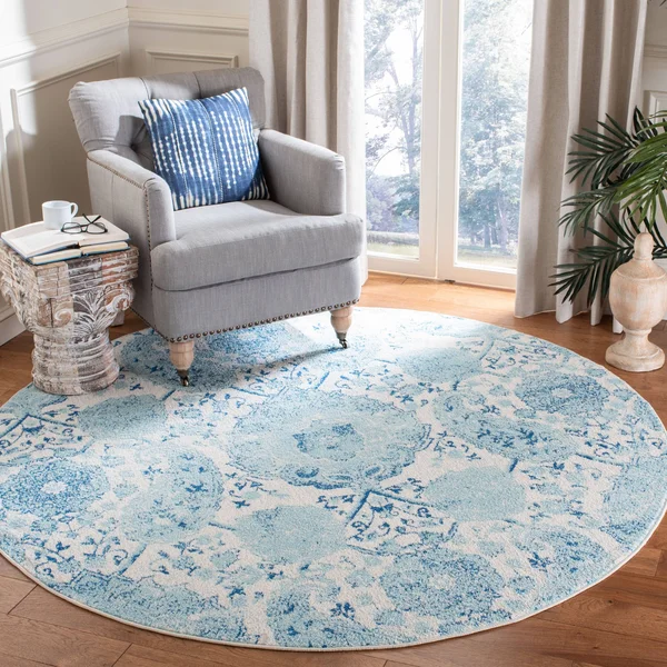 Safavieh Madison MAD600E 5&1x22 x 7&6x22 Cream, Turquoise Area Rug