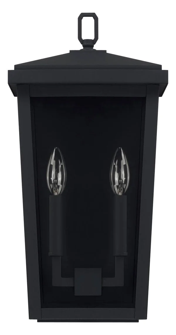 Capital Lighting Donnelly 2-Light Black Outdoor Wall Lantern 926222BK