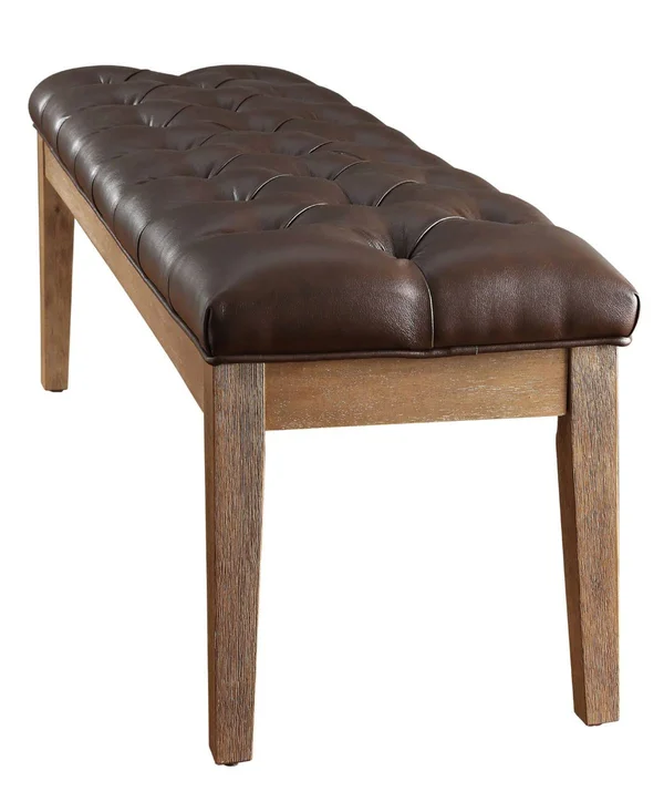 Inspire Q Alvia Premium Tufted 52-Inch Upholstered Bench - Gray