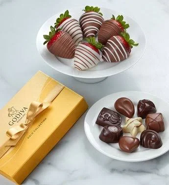 Godiva Ballotin & Gourmet Drizzled Strawberries Godiva Ballotin & Chocolate Covered Strawberries - Shari&s Berries by 1