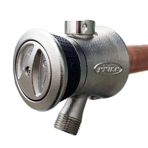 Prier Products P-118L12 12x22 Single Handle Hot & Cold Mixing Hydrant, Satin Nickel, 1/2x22 Plain Copper Ends