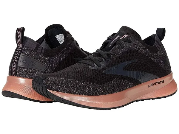Women's Levitate 4 Running Shoe - Black/Ebony/Rose Gold, 5