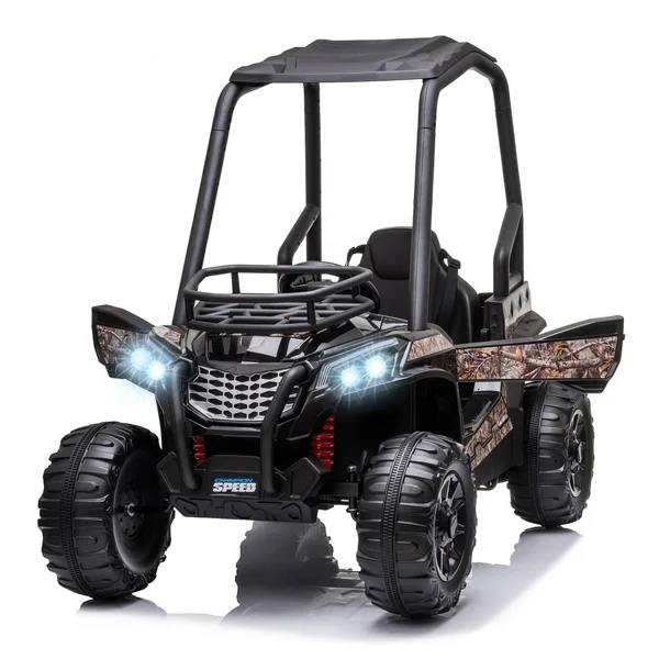 Aosom 12V Dual Motor Kids Electric Ride-On UTV Toy with Mp3/usb Music Connection - Suspension & Remote Control - Red
