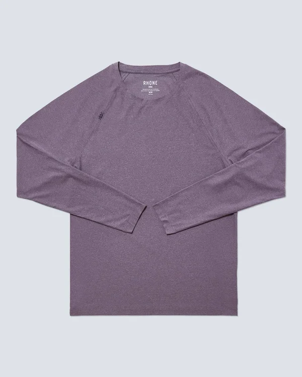 Men's Rhone Reign Long Sleeve Performance T-Shirt - Size Medium - Purple