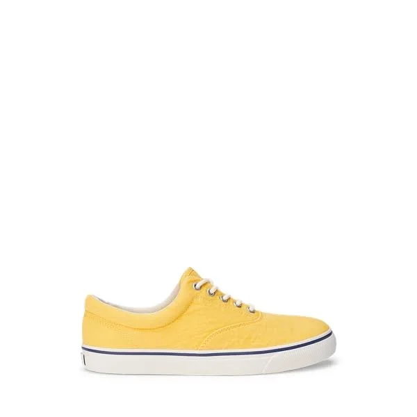 Ralph Lauren Men's Harpoon Canvas Sneaker - Size 11 in Chrome Yellow