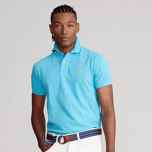 Big & Tall Polo Ralph Lauren Mesh Polo Shirt - Lindsay Blue - Size 3X, Men's