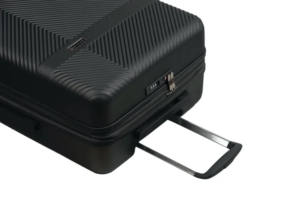 Champs 3-Piece Grid Hardside Luggage Set, Black