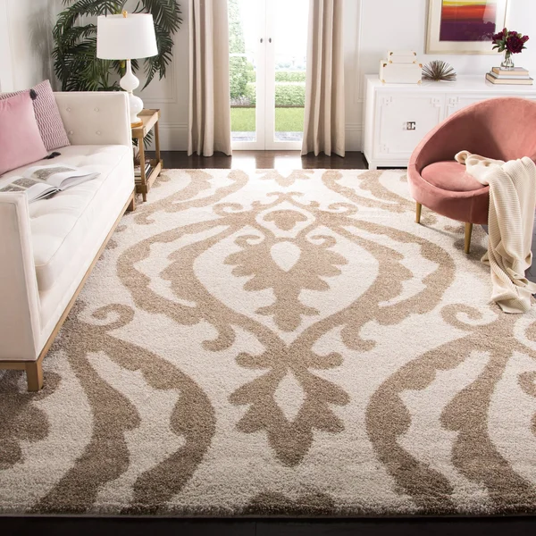 Safavieh Florida Shag Cream & Beige 5&-3x22 x 7&-6x22 Rug
