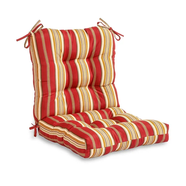 Greendale Home Fashions AZ4808-ROMASTRIPE Tuscan Stripe 38&& x 21&& Outdoor Seat/Back Chair Cushion