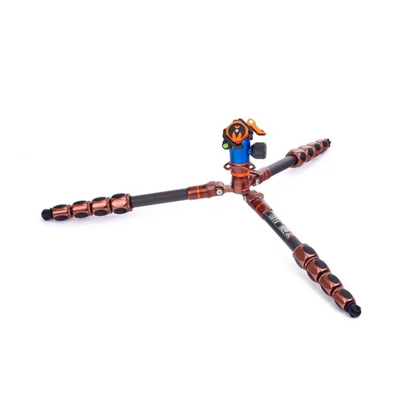 3 Legged Thing Leo 2.0 Carbon Fiber Tripod System & AirHed Pro Lever Ball Head - 66 lb Capacity, Earth Bronze & Ocean Blu