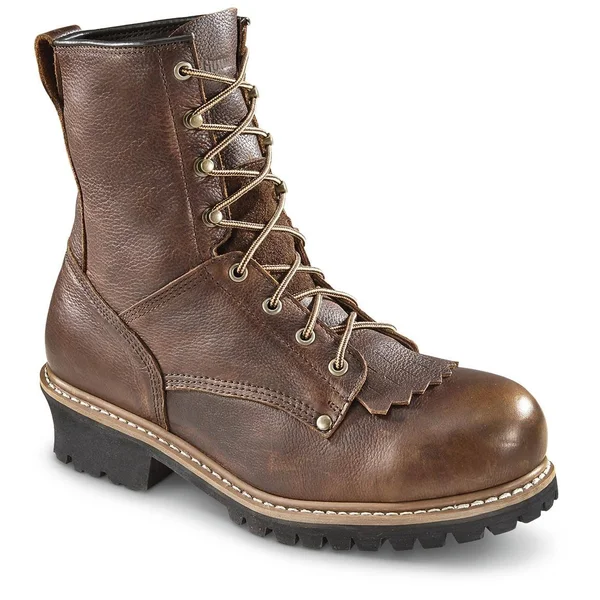 Guide Gear Men's Sawtooth Logger Work Boots, 11 2E, Brown