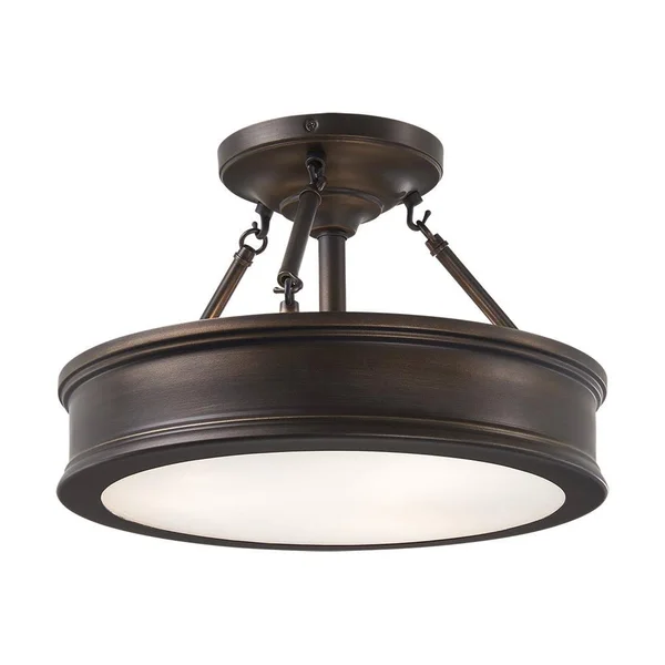Home Decorators Collection Grafton 3-Light Hallmark Bronze Semi Flush Mount Ceiling Light