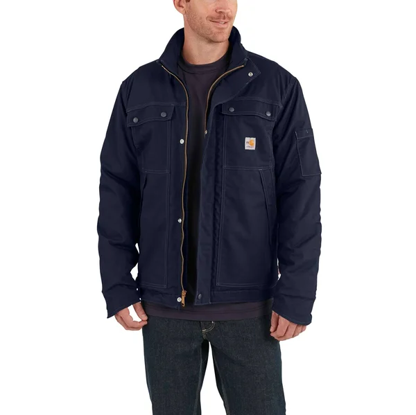 Carhartt Men's Flame Resistant Full Swing Quick Duck Coat (XL Tall Dark Navy)